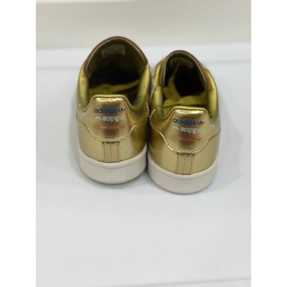 Adidas Originals Stan Smith Kids Size 3.5 Gold Metallic Athletic Shoes Sneakers - Picture 7 of 12